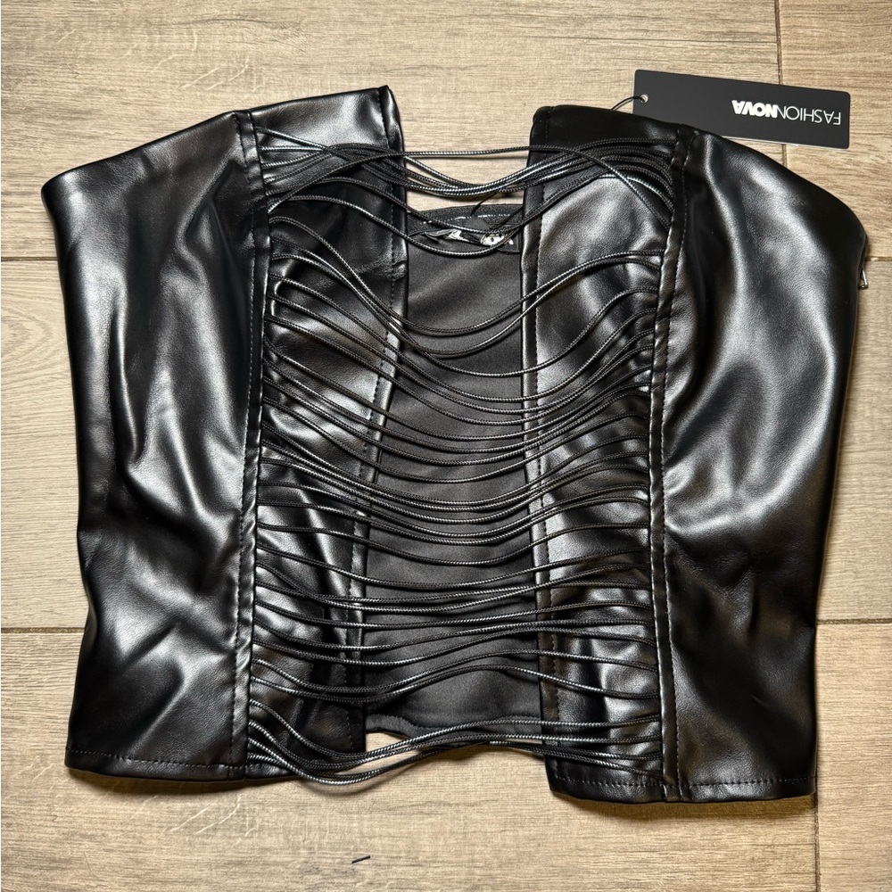 Faux Leather Top